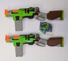 Nerf Zombie Strike Sling Fire Blaster Lot W 12 Dart Clip Darts Zombiestrike - £35.22 GBP