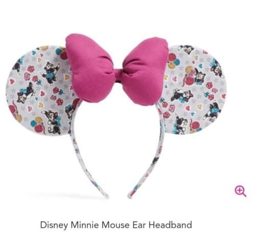 NWT Vera Bradley Disney Minnie Mouse Figaro Ear Headband in Cotton - £54.72 GBP
