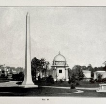 Cemetery Memorial Mausoleum Tombstone Architecture 1899 Victorian Design... - $24.99