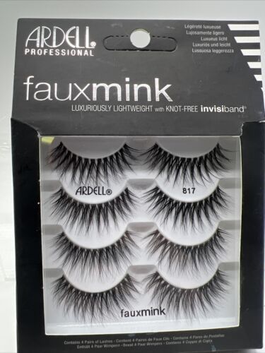 Ardell Fauxmink 817 Knot-Free Invisiband False Lashes 4 Pairs each COMBI... - $7.29