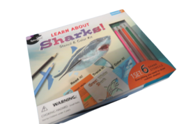 Learn About Sharks Stencil And Color Kit For Ages 8+ 2018 New In Box - $19.79