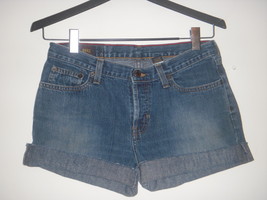 Abercrombie &amp; Fitch 1892 button fly dark denim distressed Jean shorts 4 ... - £23.59 GBP