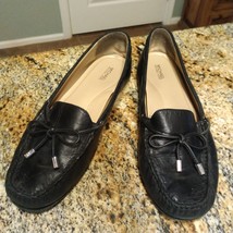 Michael Kors Sutton Leather Black Moccasin Loafer Shoes ME18G Women&#39;s Sz 10 M - £30.37 GBP