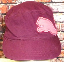 Puma OSFA Unisex Burgundy Cadet Cap With Pink Cat Embroidery - £9.19 GBP