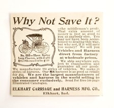 1899 Elkhart Phaeton Carriage Advertisement Victorian Transportation F12A - $372.61 MXN