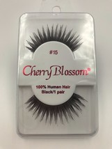 CHERRY BLOSSOM EYELASHES MODEL# 15 100% HUMAN HAIR BLACK 1 PAIR PER EACH PK - $1.89+