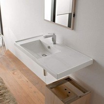 Scarabeo 3008-One Hole ML Rectangular Ceramic Self Rimming/Wall Mounted Bathroom - $560.99