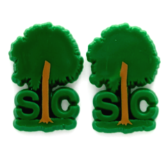 SC Palmetto Tree Green Brown Plastic Lapel Pin Souvenir Lot of 2 South C... - £10.04 GBP