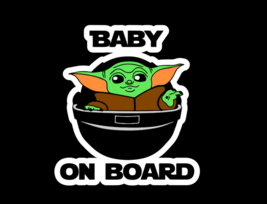 Star Wars Baby Yoda Baby on Board Sticker Decal Truck Car Wall Phone - £3.10 GBP+