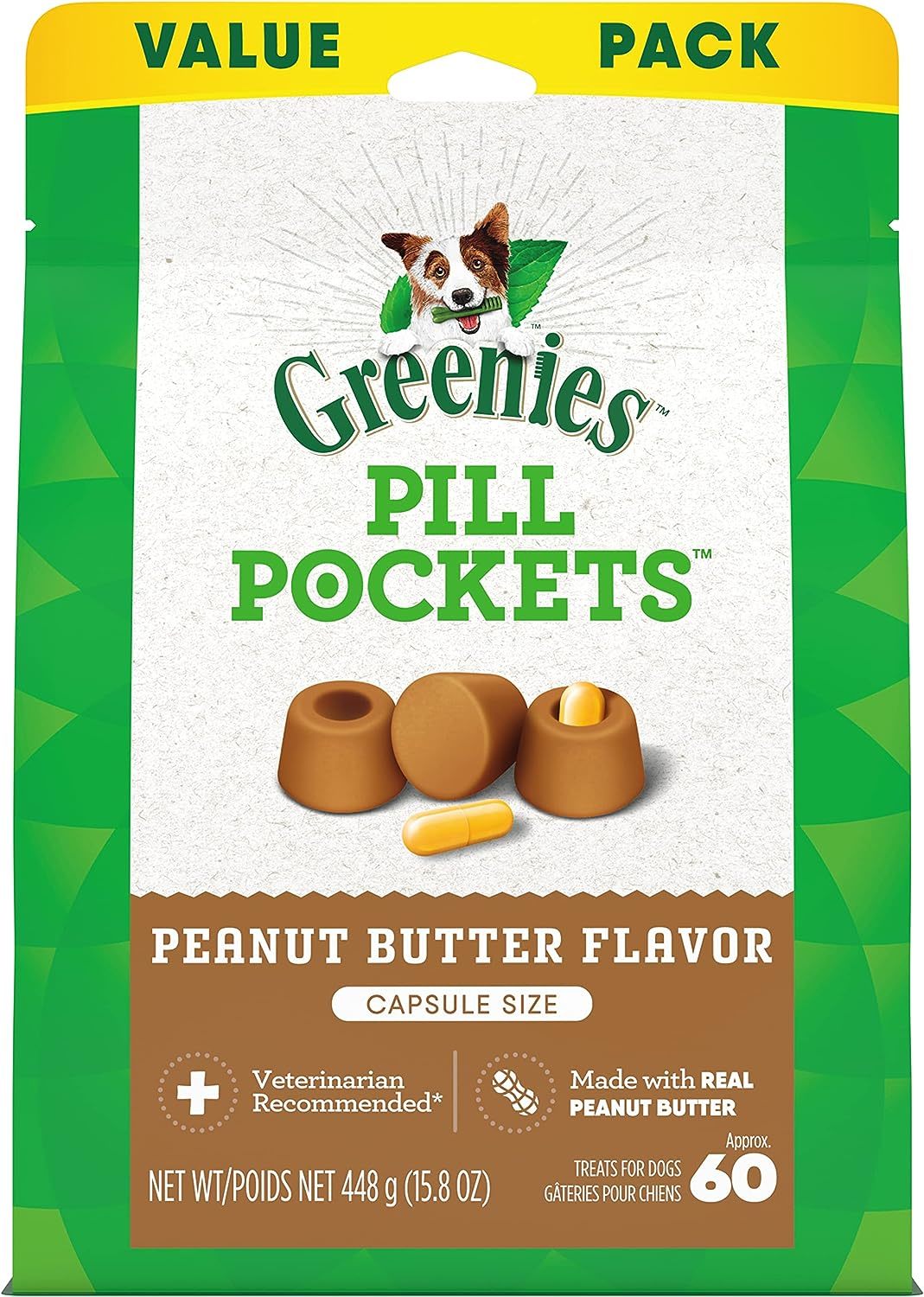 Greenies Pill Pockets for Dogs Capsule Size Natural Soft Dog Treats with Real Pe - $22.00