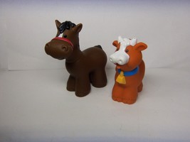 Fisher Price Little People 1997 Farm Figures Horse & Cow - $11.83