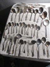 Antique Silverplate Silverware Assorted Spoons Forks Rogers others 43 lo... - £142.10 GBP