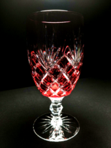 Faberge Odessa  Cranberry  Crystal Ice Tea / Water Glass - £195.84 GBP