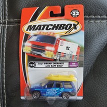 MATCHBOX 22 of 75 Blue JEEP GRAND CHEROKEE with RAFT BOAT BLUE &quot;ACTION C... - $8.54