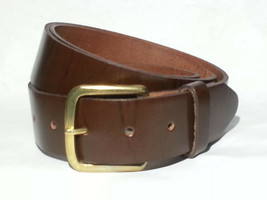 Men Brown Oil Tan Top Grain Leather Belt Size 42 Snap On Buckle 1.5&quot; wide USA - £30.90 GBP