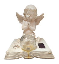 Ivory Angel Praying Figurine With Solar Light - $31.95