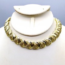 BSK Crescent Choker Necklace, Vintage Gold Tone MCM Flair - £20.11 GBP