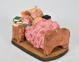 Doremi 1994 Pig Figurine Piggy In a Blanket Listening to Walkman in Bed - £38.77 GBP