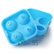 Silicone Ice Ball Maker Round Sphere Tray Cube Mold For Whiskey +Water Funnel - £12.77 GBP