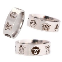 Cute, Stainless Steel, Star Wars, The Mandalorian, Baby Yoda Theme Ring - Unisex - £14.38 GBP