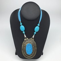 Turkmen Necklace Antique Afghan Tribal Turquoise Inlay Beaded ATS Necklace VS88 - £17.20 GBP