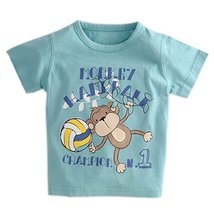 Monkey Pure Cotton Infant Tee Baby Toddler T-Shirt TEAL 90 CM (12-18M)