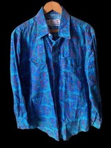 Vintage H BAR C Western Cowboy Button Up Shirt Size 15 1/2 California Ranchwear - £134.18 GBP