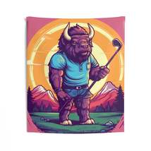 Golf Bison Buffalo USA Style Graphic Indoor Wall Tapestries - $41.18+