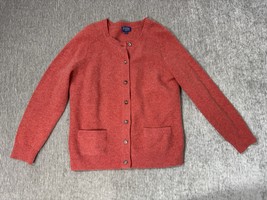 Pendleton Sweater Womens Large Coral Salmon Button Cardigan Lambs Wool J... - $29.69