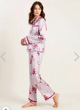 Morgan Lane Silk Pajamas Set in Lilac Esmeralde Floral Print Shirt Pants $536 S - £197.21 GBP