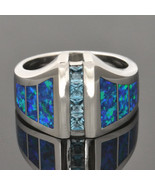Lab Created Opal and Blue Topaz Ring - $787.84 CAD