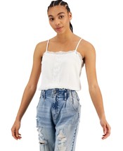 Hippie Rose Juniors&#39; Lace-Trim Tank Top White Size Small - $4.75