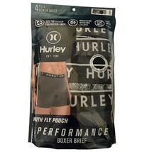 Hurley Men&#39;s Size Small Performance Boxer Brief with Fly Pouch Black Gra... - $188.49 MXN