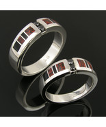 Dinosaur Bone Wedding Ring Set with Black Diamonds and Onyx - $1,222.51 CAD