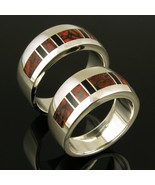 Dinosaur Bone His and Hers Wedding Ring Set by Hileman Silver Jewelry - $795.00