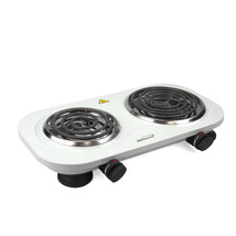 Brentwood Electric 1500W Double Burner - White - £62.43 GBP
