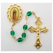 GREEN OUR LADY OF GUADALUPE ROSARY - $51.95