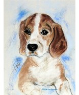 Beagle Dog Art Pastel Drawing Solomon - £71.94 GBP