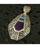 Large sterling silver pendant inlaid with Australian opal and sugilite. - $1,337.92 CAD