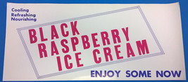 Black Raspberry Ice Cream Vintage Unused Paper Store Sign (Circa 1950&#39;s) - £7.92 GBP