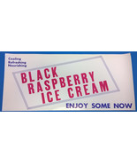BLACK RASPBERRY ICE CREAM vintage unused paper store sign (circa 1950&#39;s) - $13.56 CAD