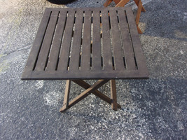 Deck Outdoor Teak Folding Picnic End Side Table 18 x  18 x 18 - £58.48 GBP
