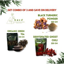 Turmeric Powder |  Green Tea | Ghost Chilli | Value Offer Combo of 3 | 1kg pack - £55.95 GBP