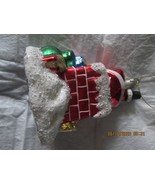 Santa Stuck in Chimney Blown Glass Christmas Ornament - $15.00