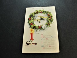 I wish you Christmas Merry and happy all day long- Unposted 1900s Postcard. - £5.99 GBP