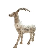 Christmas Winter Reindeer Fabric Mache Figure Lg 25 in Tall 21 in White ... - £30.41 GBP