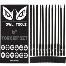 6&quot; Long Torx Bit Set (12 Pack Of Drill Bits With Case) Security Tamper P... - $33.99