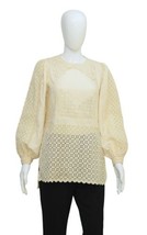 Ulla Johnson Women&#39;s Handmade Crochet Floral Embroidered Linen Tunic Top S 0 - $130.27