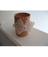 Large winter white crocheted earrings - $6.84 CAD
