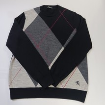 Express Design Studio Men's Pullover Sweater Black/Gray Crew Neck Merino Wool L image 14